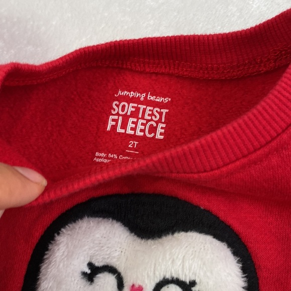 Jumping Beans Red Sweater with a Penguin Design Size 2T - Picture 3 of 10